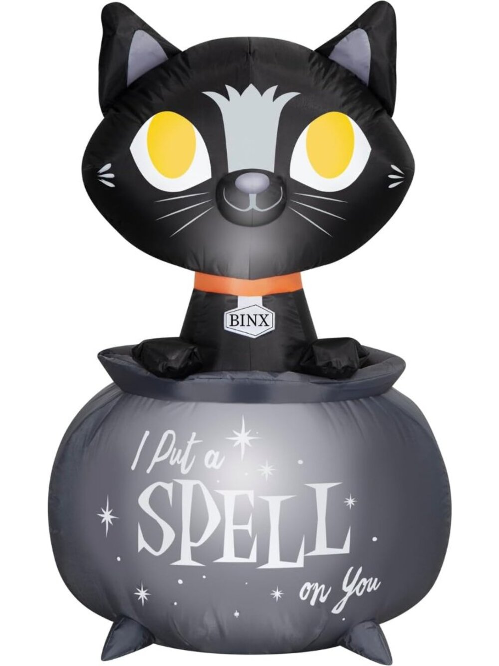3.5' Hocus Pocus Binx Airblown Inflatable Halloween Decor with Calderon Scene